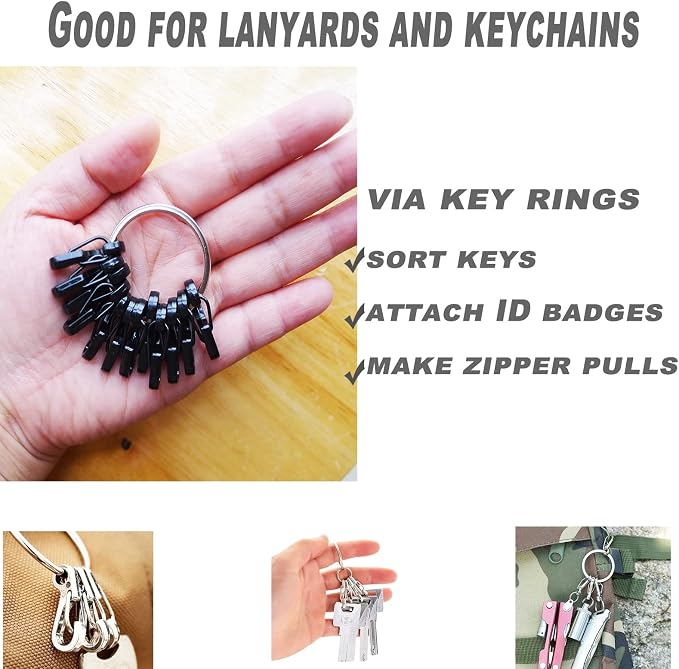Mini Carabiner Clips with Metal Spring Wiregate Hook and Little Eye Hole - Image 3