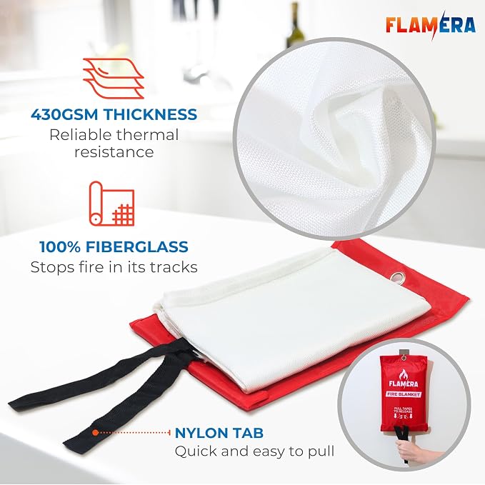 Emergency Fire Blanket for Home and Kitchen Fireproof and Fire Suppression - Image 4