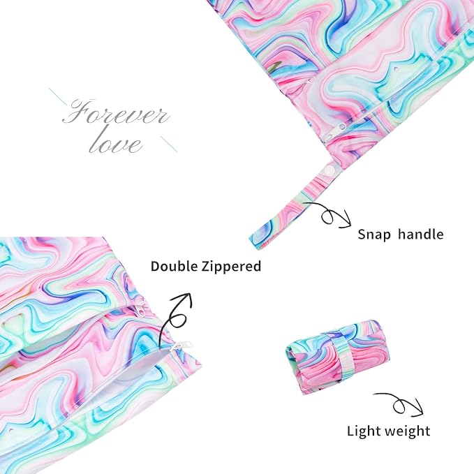ALVABABY 3pcs Baby Cloth Diaper Wet/Dry Bags|Waterproof Reusable - Image 2