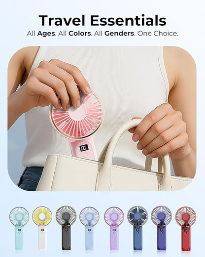 TUNISE Portable Handheld Fan, 180 Adjustable, 6 Speed Wind, USB Rechargeable - Image 6