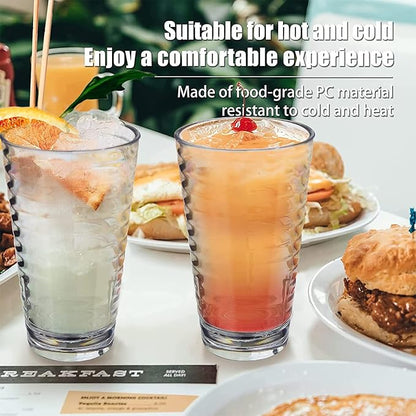 ALIMOTA Stackable Drinking Glasses 385ml Set of 6, Dishwasher Safe Acrylic - Image 5