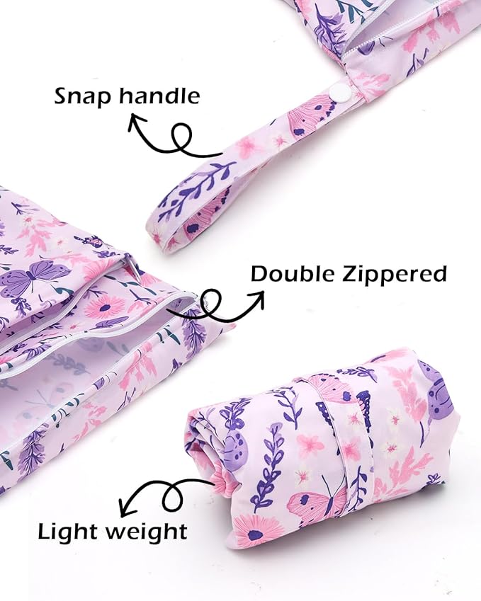 ALVABABY 3 Cloth Diaper Wet Dry Bags Waterproof Reusable - Image 2