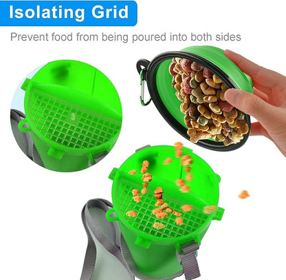Dog Travel Water Bottle Collapsible Bowls, 2 in 1 Pet Food Container - Image 4