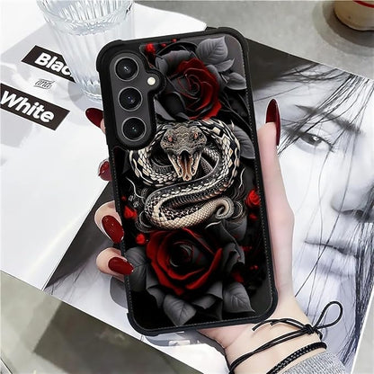 for Samsung Galaxy S23 FE Case, Entwined Rose Snake Pattern Graphic Design Girl - Image 6