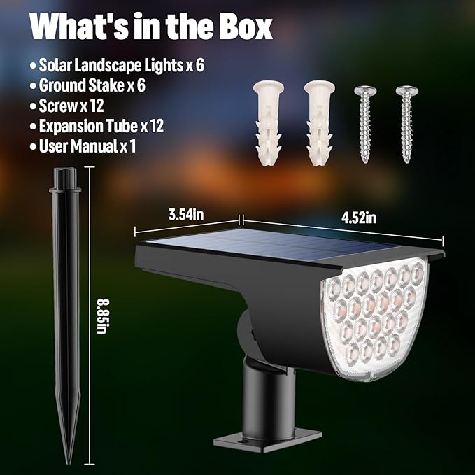 GKGG Solar Lights Outdoor Waterproof IP65, Solar Powered 76 LED 3 Lighting - Image 6