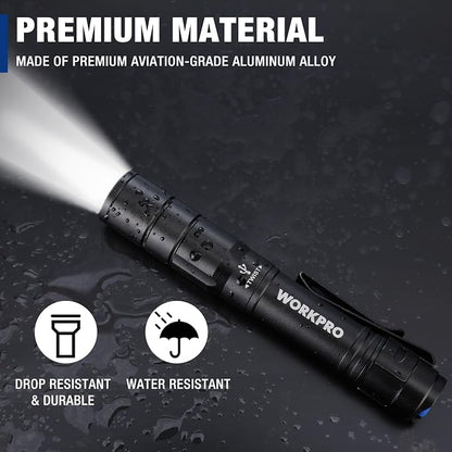 WORKPRO Rechargeable Pen Light, Mini Flashlight, 2 Pack Ultra-Compact EDC - Image 6