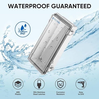 TICONN Outdoor Electrical Box Waterproof, Junction Box IP67 ABS Plastic - Image 2