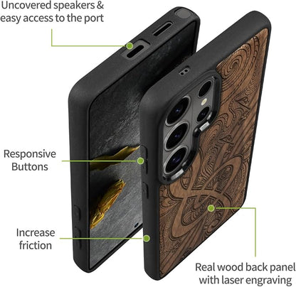 Carveit Magnetic Wooden Case for Samsung Galaxy S26 Ultra Case 2026, TPU - Image 6