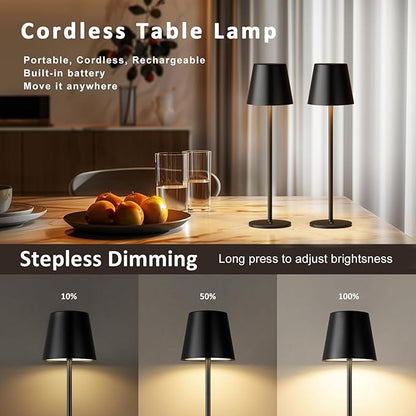 Kakanuo Cordless Table Lamp, 3 Color Stepless Dimming, 5000mAh Rechargeable - Image 3