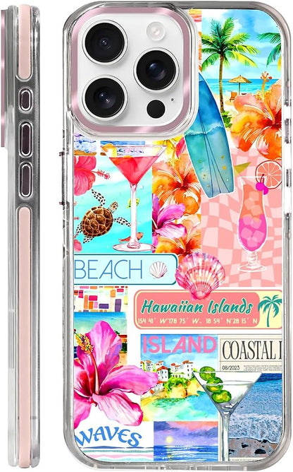 Case for iPhone 13 Pro Max, Coastal Beach Cover Coquette Collage Phone Case by Toulas