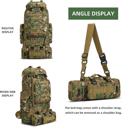 100L Camping Hiking Backpack, Molle military Tactical rucksack backpack - Image 2