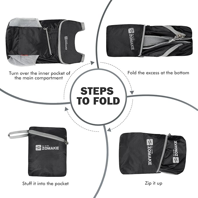 ZOMAKE Lightweight Packable Backpack, Foldable Backpacks Small Daypack - Image 6