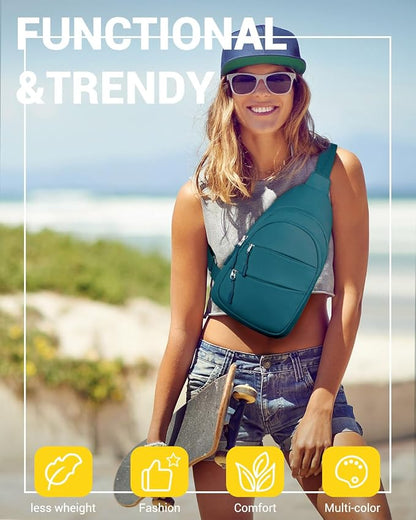 Tuwubi Crossbody Bags for Women, Sling Bag for Men, Small Hiking Backpack Anti - Image 8