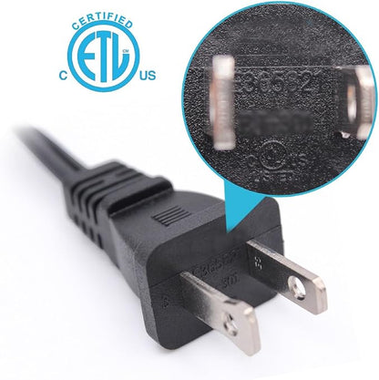 Long 2 Prong Extension Power Cord 16.5FT, Polarized Plug Flexible Power Cable - Image 5
