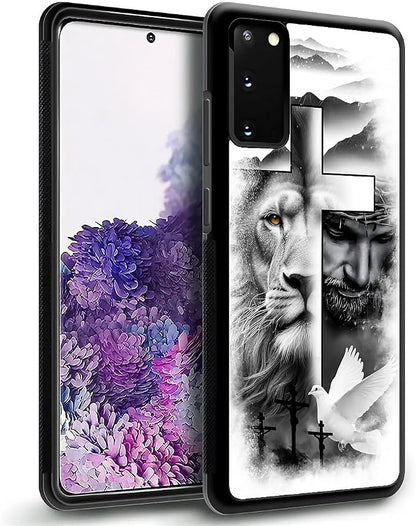for Samsung Galaxy S20 Case, Lion Cross Jesus Christ Dove Pattern Graphic - Image 4