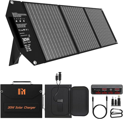 30W Solar Panel Charger Portable Foldable by Mesuvida