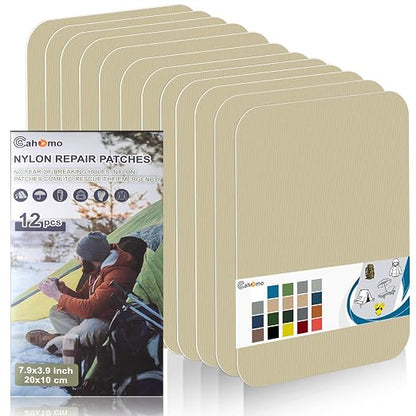 Cahomo 7.9x3.9 inch 12 PCS Nylon Repair Patch Nylon Repair Tape Self Adhesive by Cahomo