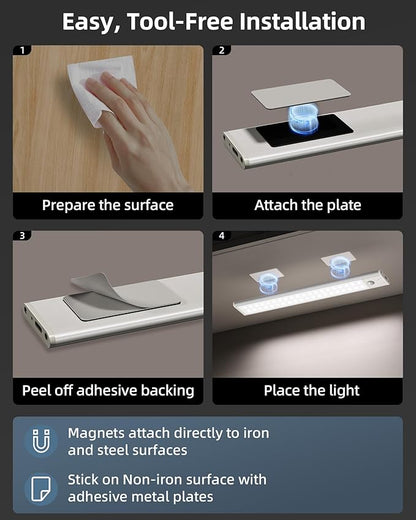 12inch Under Cabinet Lights, Motion Sensor Light Indoor, 2200mAh Rechargeable - Image 6