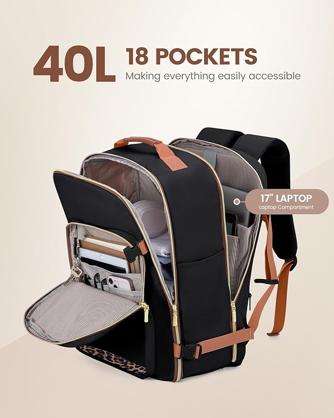 LOVEVOOK Travel Backpack for Women & Men 40L, Airline Approved Carry On - Image 3