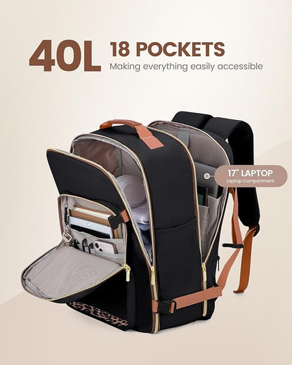 LOVEVOOK Travel Backpack for Women & Men 40L, Airline Approved Carry On - Image 3