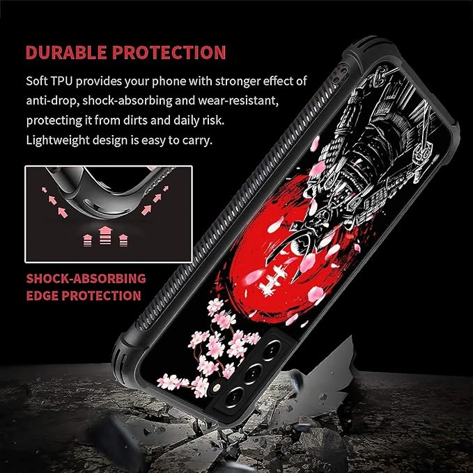 for Samsung Galaxy S22 Plus Case, Sakura Japanese Samurai Pattern Graphic - Image 6