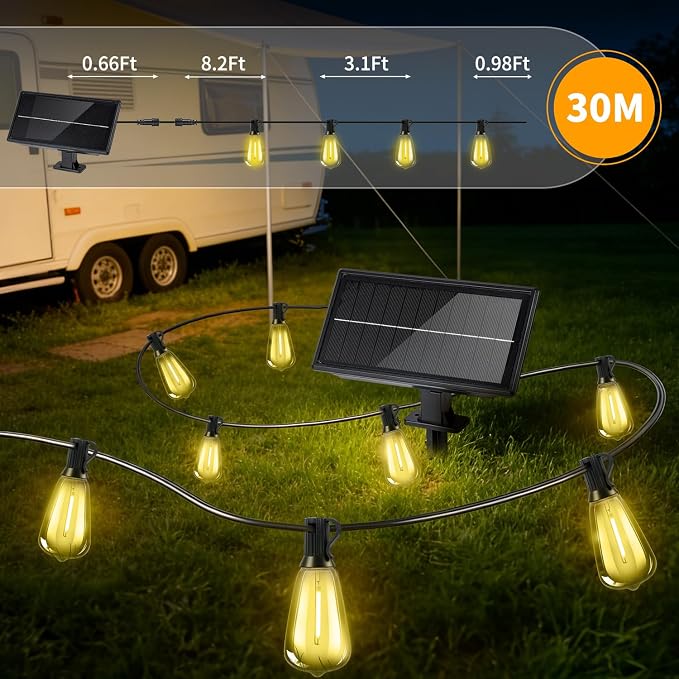 Outdoor Solar String Lights Waterproof: ST38 100ft Shatterproof Patio Lights - Image 5