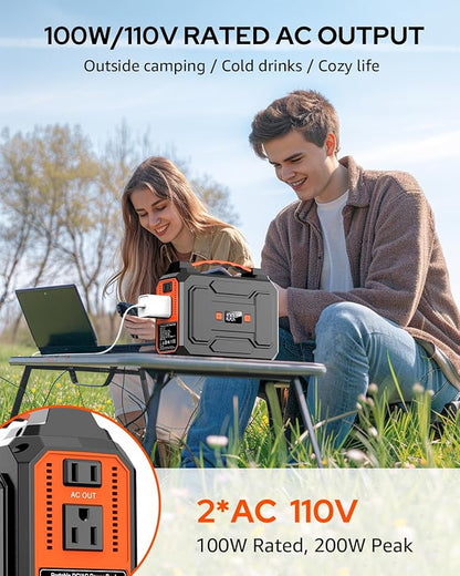 Portable Power Station Bank 146Wh 200W Peak, Solar Powered Power Bank - Image 2