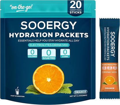 Electrolytes Powder Packets Sugar Free Hydration Packets, Liquid Daily IV by Sooergy