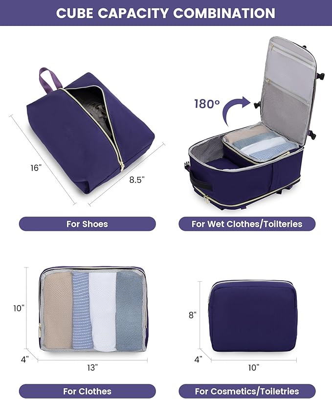 LOVEVOOK Large Travel Backpack for Women, TSA Carry on Backpack for Airplanes - Image 4