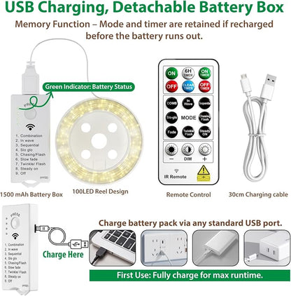 HXWEIYE Rechargeable Fairy Lights - Image 6