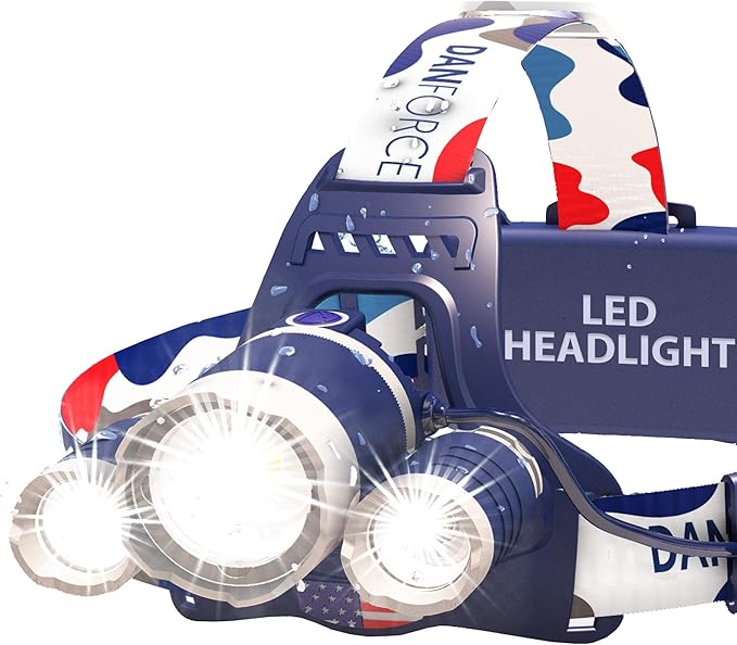 DanForce Headlamp. USB Rechargeable LED Head Lamp. Ultra Bright LUMINUS 1080 by DanForce