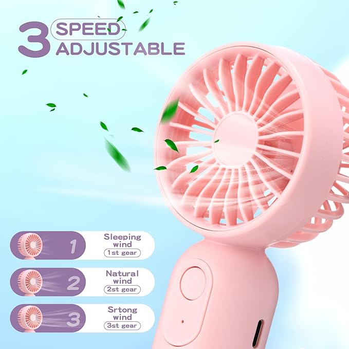 Rossesay 6 Pcs Mini Portable Fan Bulk Cute Handheld Lightweight Small Little - Image 3