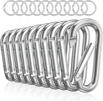 sprookber 3" Aluminum Carabiner D Ring, Caribeener Clips, Spring Snap Hook by Sprookber