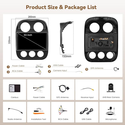 Hikity Android 15 Car Stereo for Jeep Compass Patriot 2010-2016 - Image 7