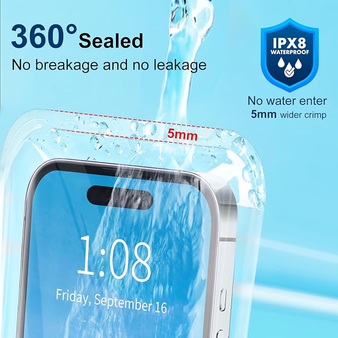 Waterproof Phone Pouch 2 Pack, IPX8 Waterproof Phone Case - Image 6