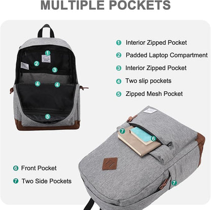 Backpack for Men Women, VASCHY Classic Water-resistant Lightweight Travel - Image 3