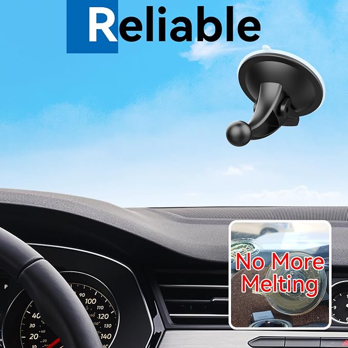 for Garmin GPS Car Mount 2 Pack Replacement Non-Sticky Suction Cup 17mm Ball - Image 3