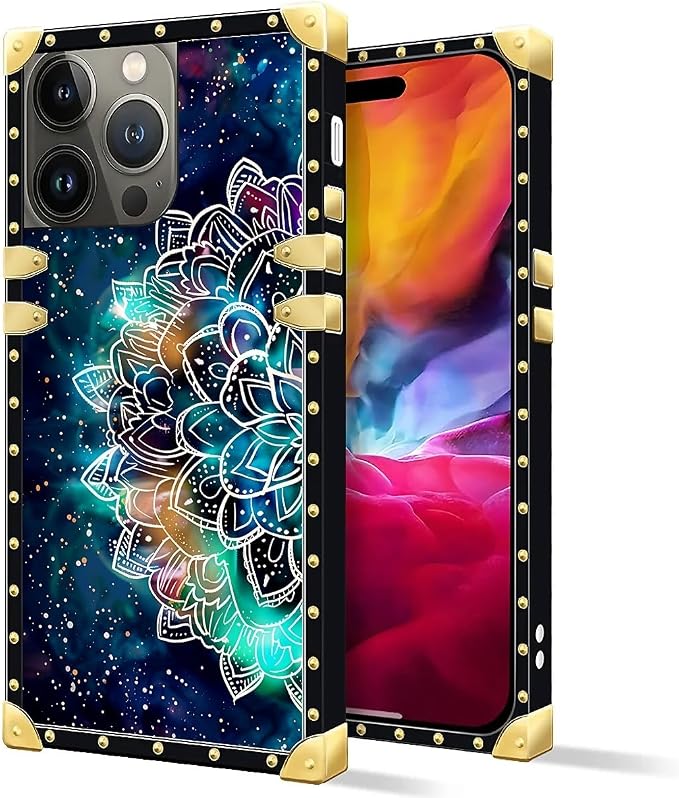 Compatible with iPhone 15 Pro Max Case, Starry Sky Colourful Mandala Luxury - Image 2