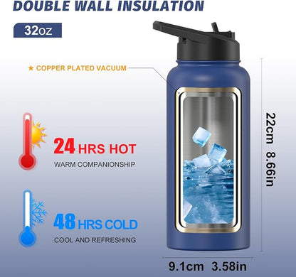 32oz Insulated Water Bottle, BPA Free&Leak Proof, Stainless Steel Water Flask - Image 2