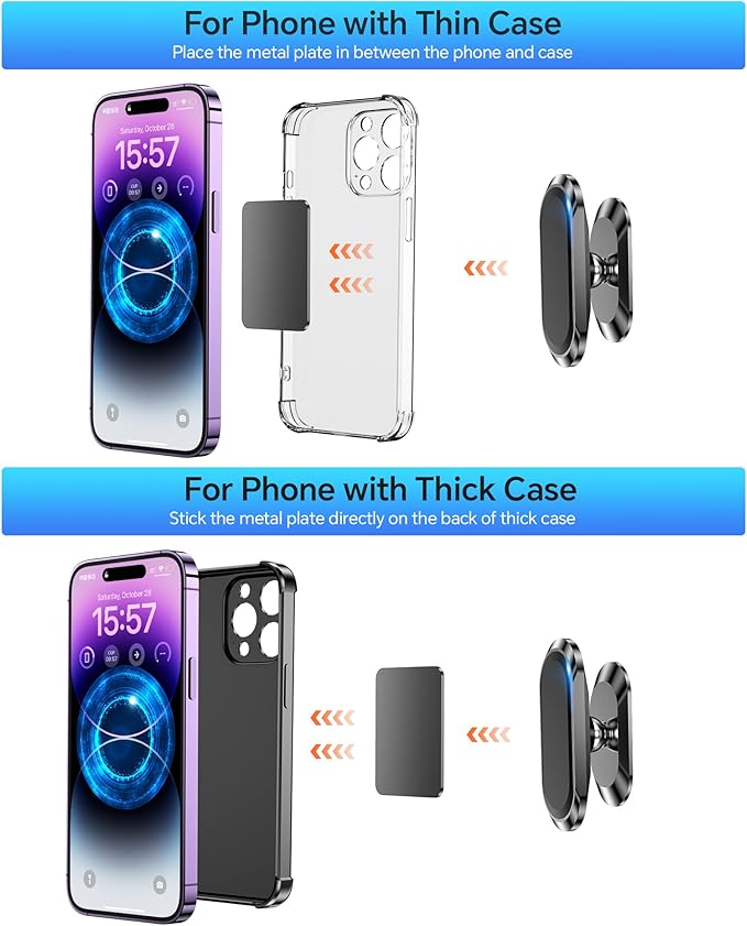 【2-Pack】 Magnetic Phone Holder for Car Dash【Strong Magnet】 Magnetic Car Phone - Image 5