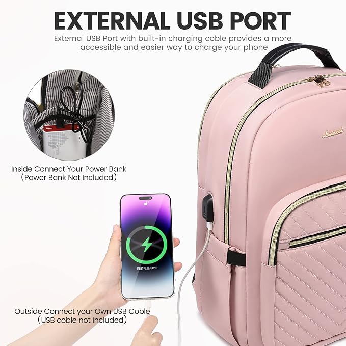 LOVEVOOK Laptop Backpack for Women 17.3 inch, Cute Womens Travel Backpack Purse - Image 5