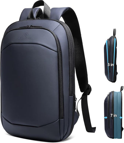 Slim Laptop Backpack for Men, Waterproof Expandable High Tech Business Work by hkbag