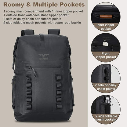 MIER Dry Bag Waterproof Backpack 30L Dry Sack Heavy Duty Roll-Top Closure - Image 4