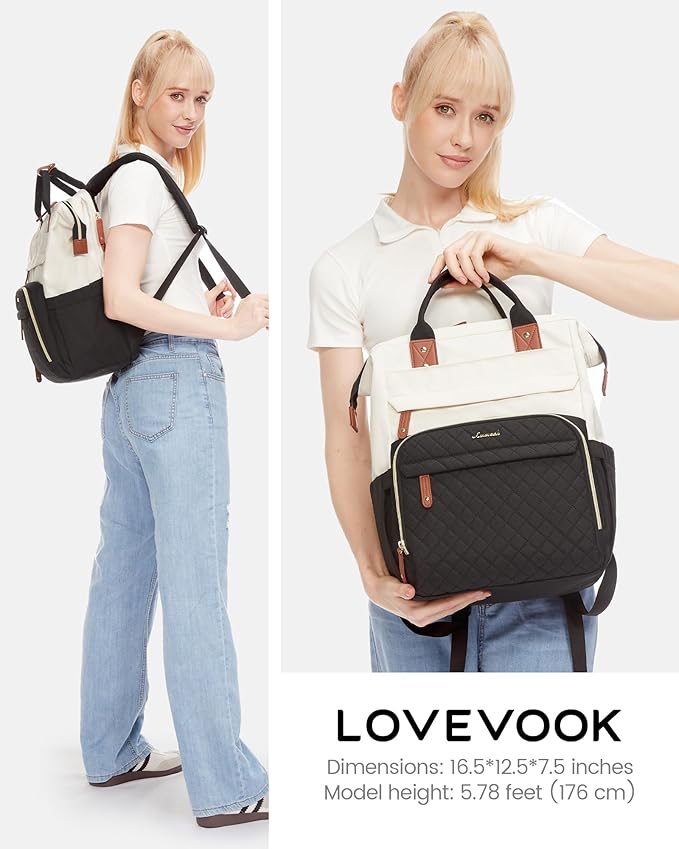 LOVEVOOK Laptop Backpack for Women, 15.6'' Waterproof Nurse Bag Teacher Work - Image 5