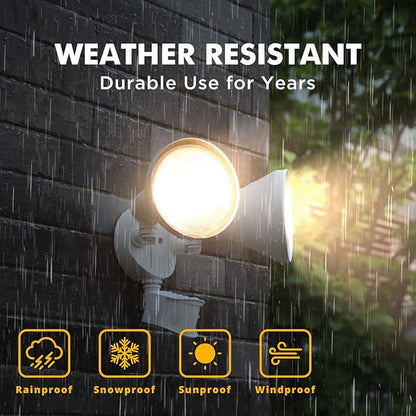 LUTEC 180-Degree 2-Head Motion-Activated Flood Light 300 Watt Halogen Motion - Image 6