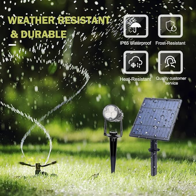 APONUO Metal Outdoor Solar Landscape Lights, Waterproof Spotlight 6-in-1 - Image 7