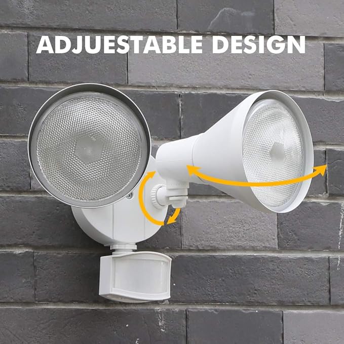 LUTEC 180-Degree 2-Head Motion-Activated Flood Light 300 Watt Halogen Motion - Image 3