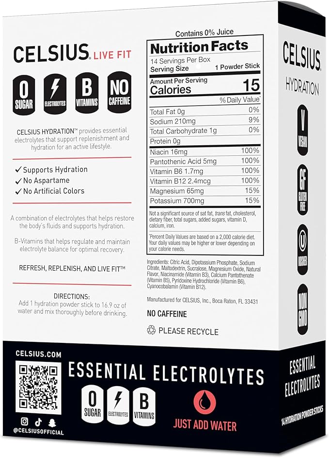 CELSIUS Hydration™ Strawberry Watermelon, Sugar Free Electrolyte Hydration - Image 2