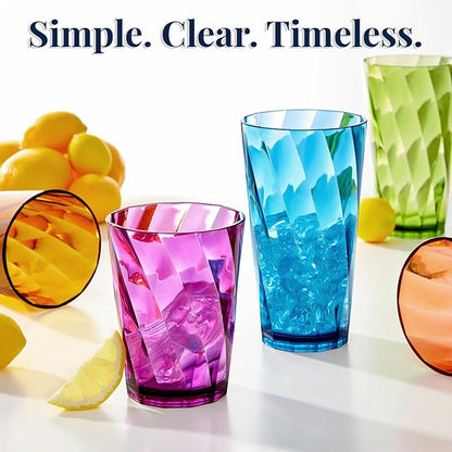 US Acrylic Optix Plastic Reusable Drinking Glasses 14oz Rocks & 20oz Water Cups - Image 6