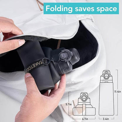 TakeToday Collapsible Water Bottles 32oz, Foldable Travel Water Bottle - Image 8